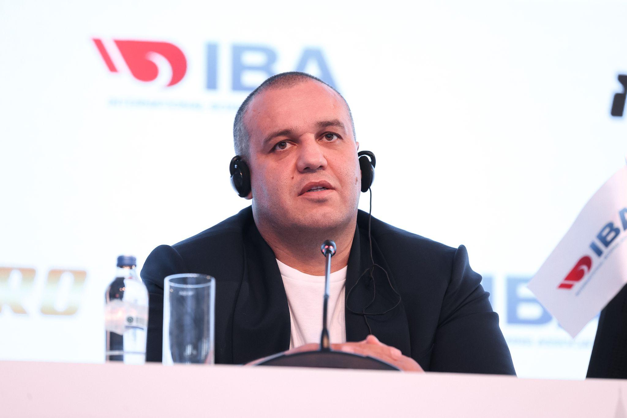 IBA President Umar Kremlev addressing international sports executives at the global strategy presentation